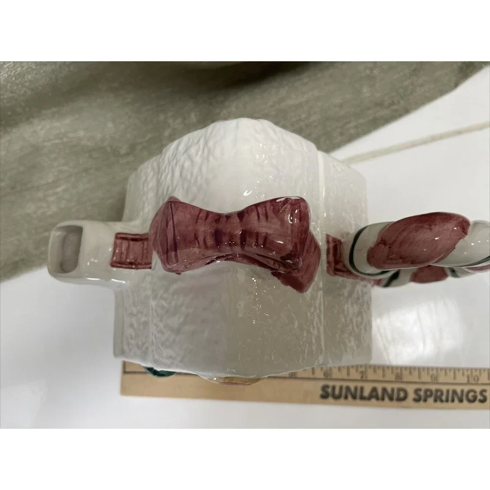 Ceramic Teddy Bear Christmas Themed Tea Pot